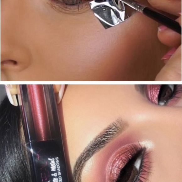 BNIB 2pcs Liquid shadow HUDA BEAUTY & KOKIE matte & metal gold burgundy 3 shades - Picture 7 of 7